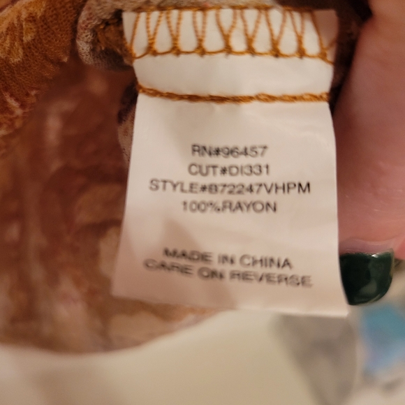 Mustard Floral Tie-Front Blouse - Picture 4 of 5